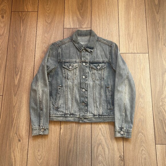 Gap Cropped Denim Jacket Lightwash Blue - Picture 1 of 1
